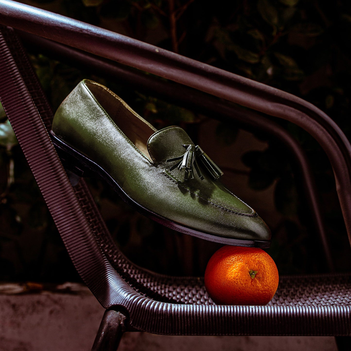 Saint Valentin Olive Leather Tassel Moccasins - SaintG India