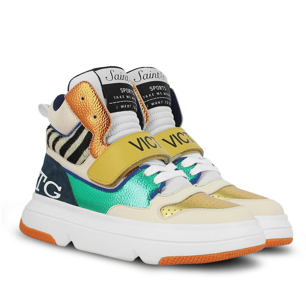 Saint Laurel Multi Leather Handcrafted Sneakers