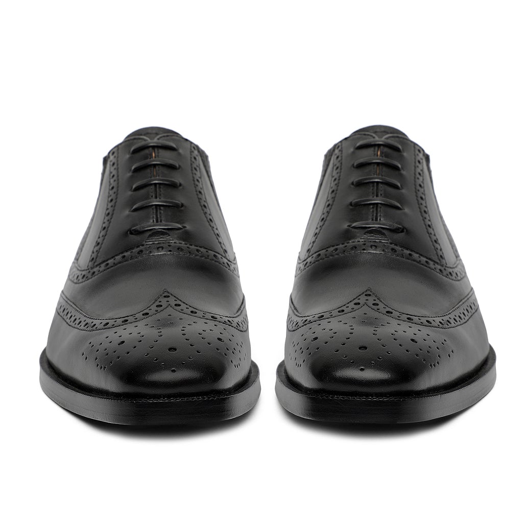 Saint Vincenzo Black Leather Square Toe Lace Up Décor Slip On Shoes