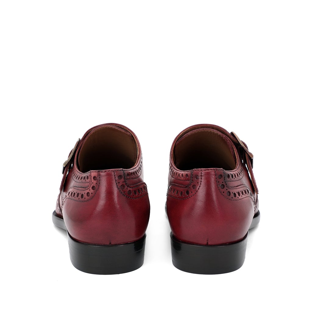 SaintG Red Leather Monk Brogue