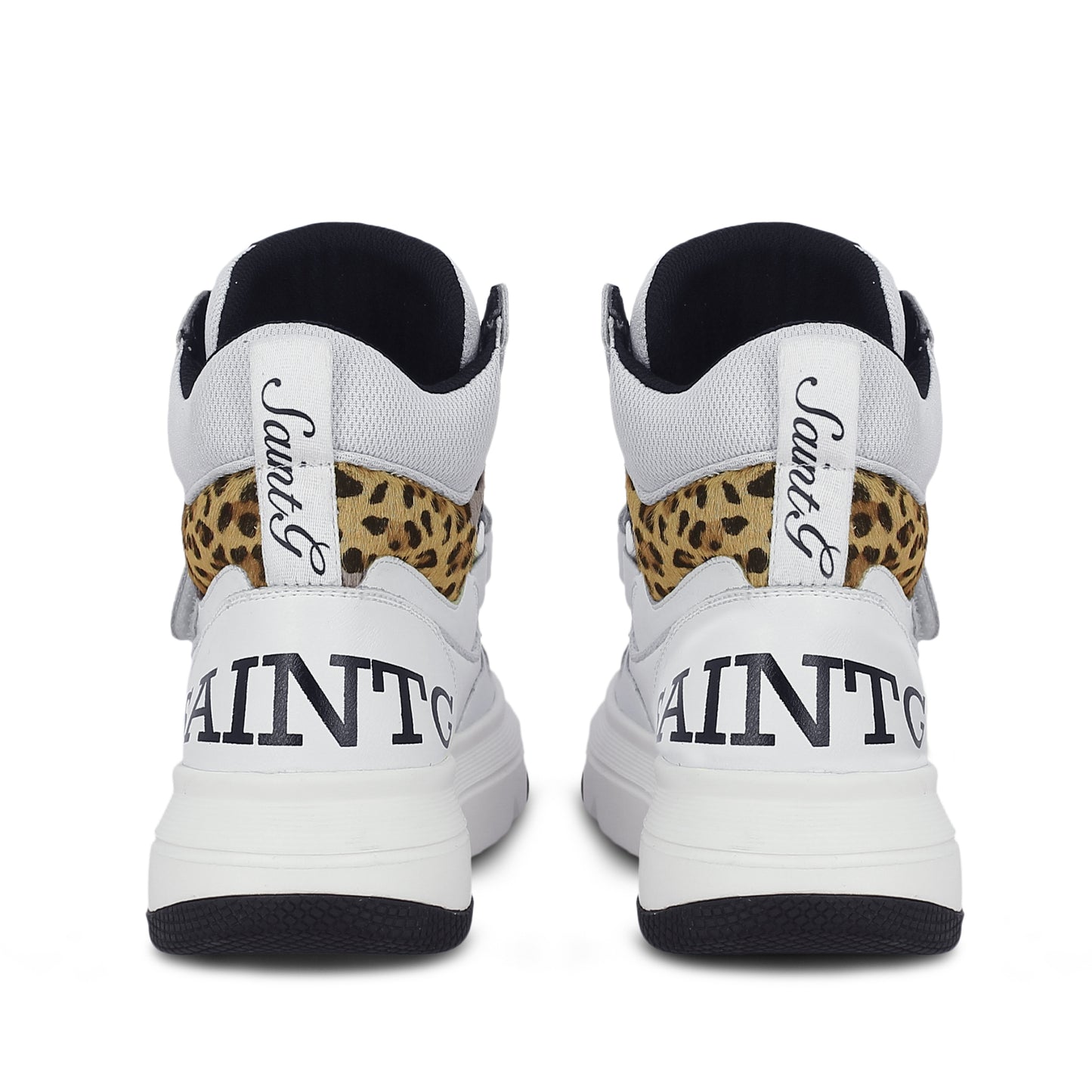 Saint Venetia White & Pony Hair Print Leather Sneakers