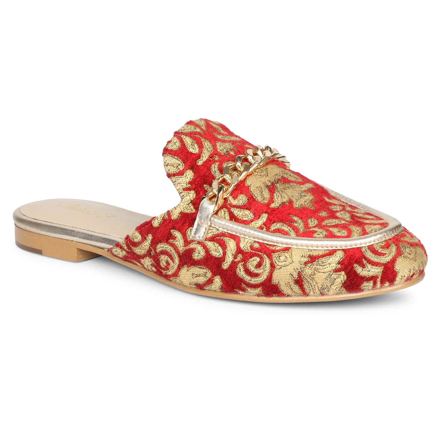 Saint Manon Red Handcrafted Leather Mules - SaintG