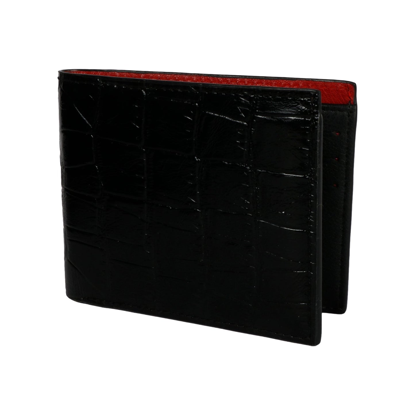Black Croco Leather Men's Wallet Set - SaintG