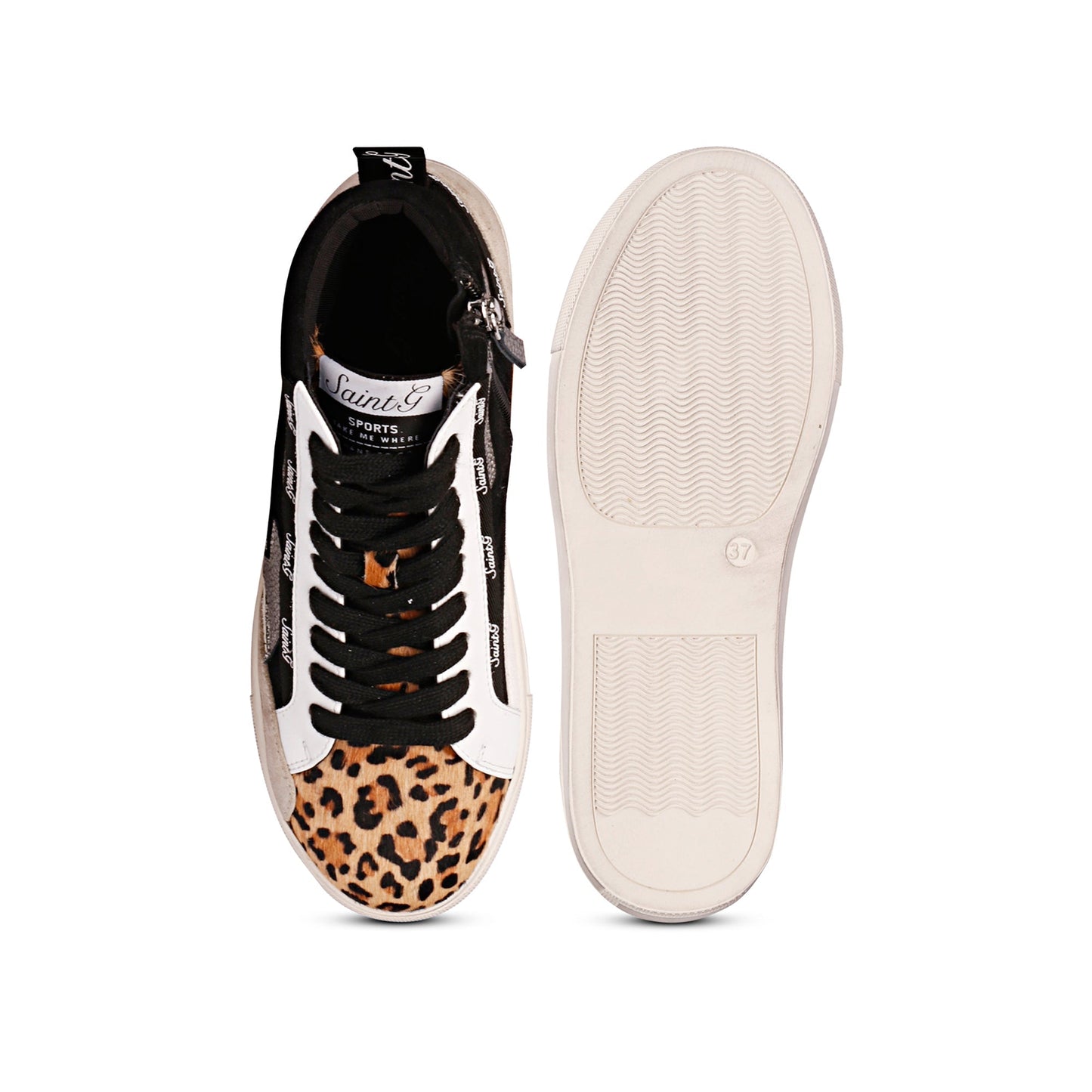 Saint Ellyse Black Leather Sneakers