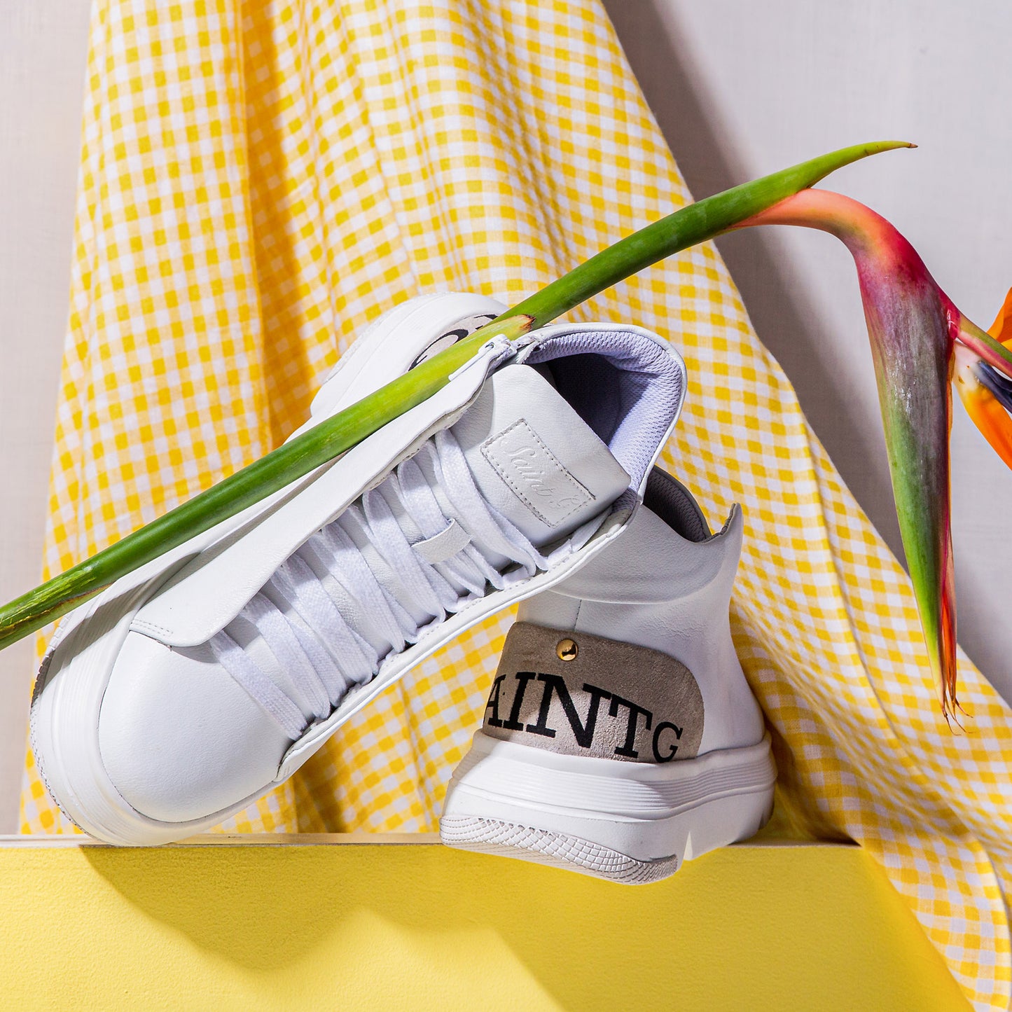 Saint Dafne White Leather Handcrafted Women Sneakers