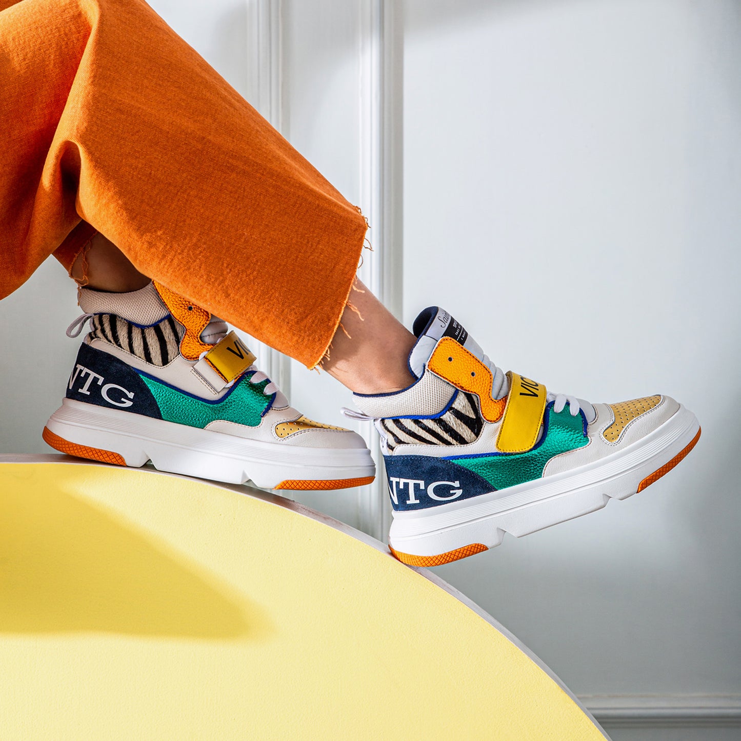 Saint Laurel Multi Leather Handcrafted Sneakers