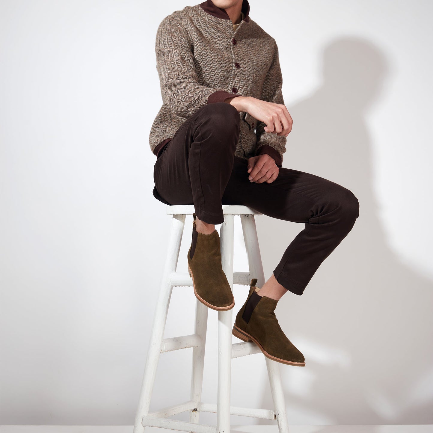 Saint Grimoald Olive Suede Chelsea boot - SaintG India