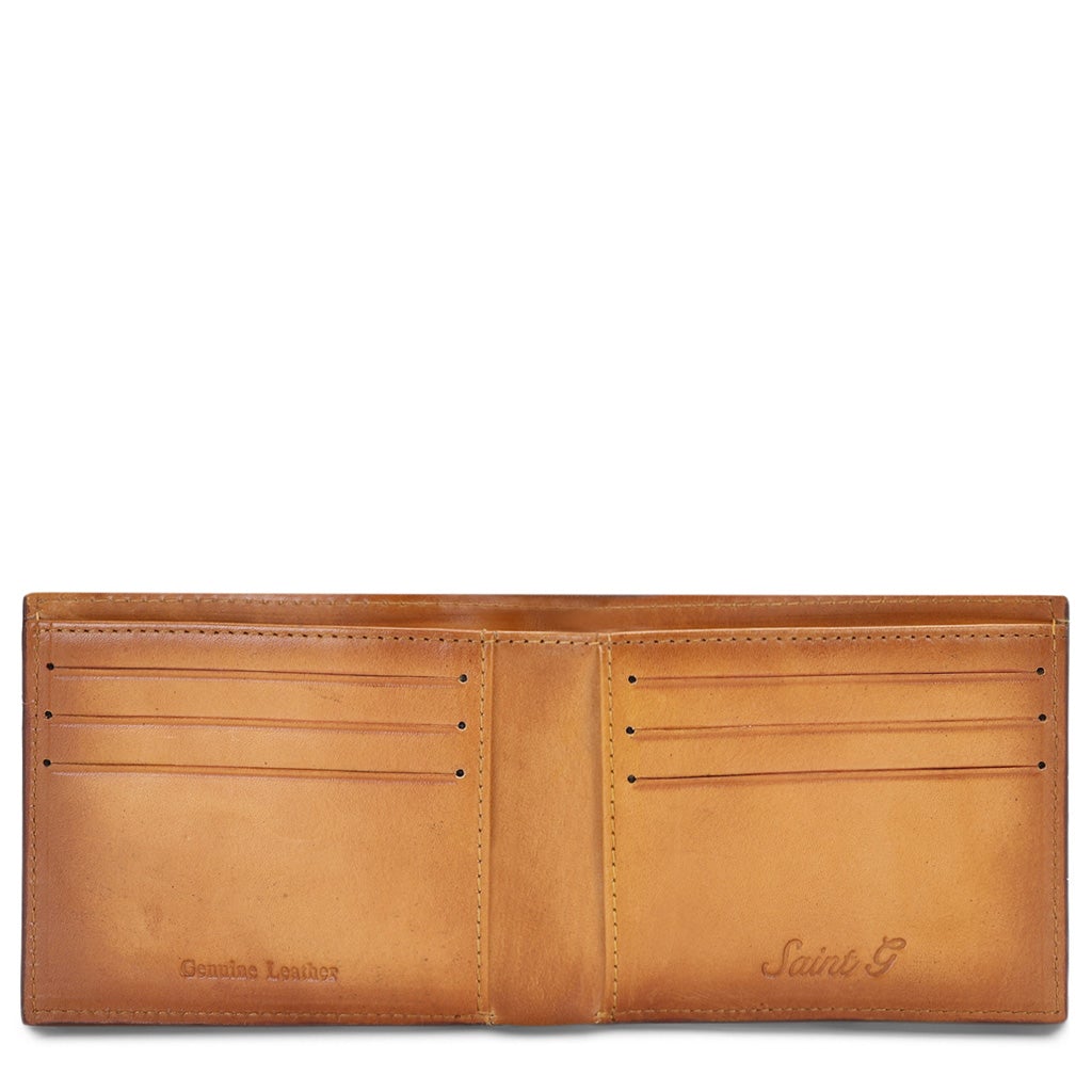Tan Leather Men's Wallet Set