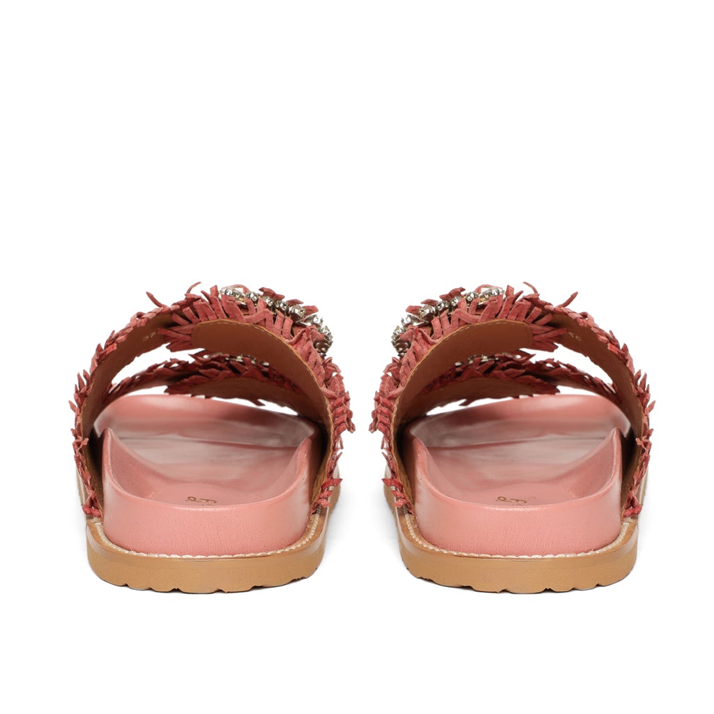 Saint Ravenna Pink Woven Leather Sliders