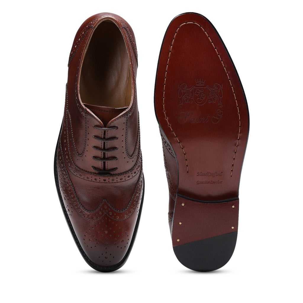 Saint Parthian Cuoio Leather Lace Up Brogue - SaintG