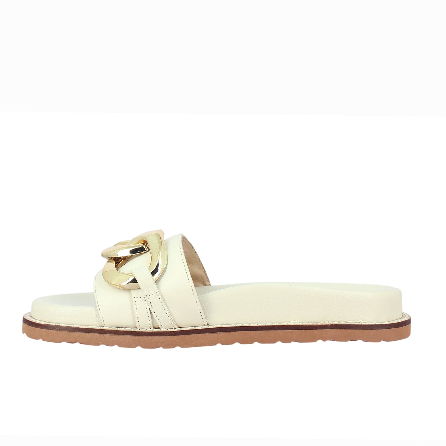Saint Kiera Off White Chain-Link Trim Slides