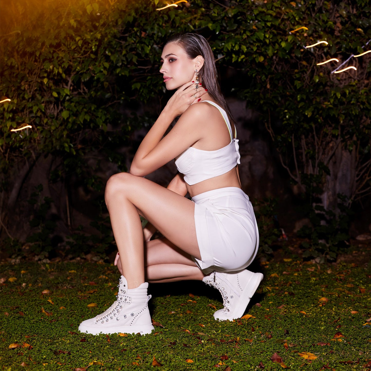 Saint Lavinia Embellished Ivory Leather Shoes