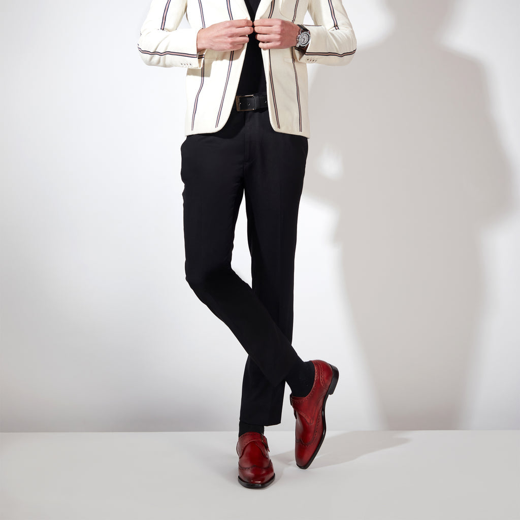 SaintG Red Leather Monk Brogue
