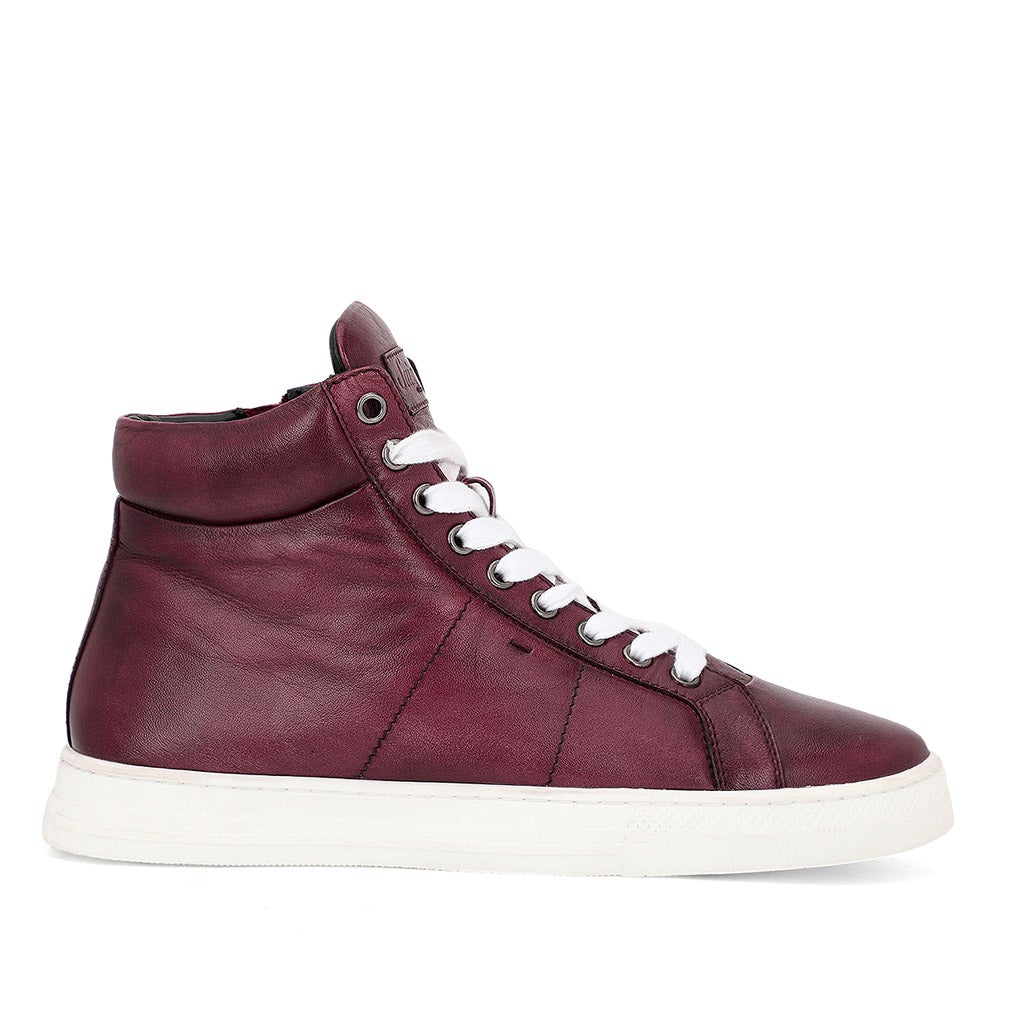 Saint Tesoro Burgundy Handcrafted Leather Sneakers – SaintG UAE