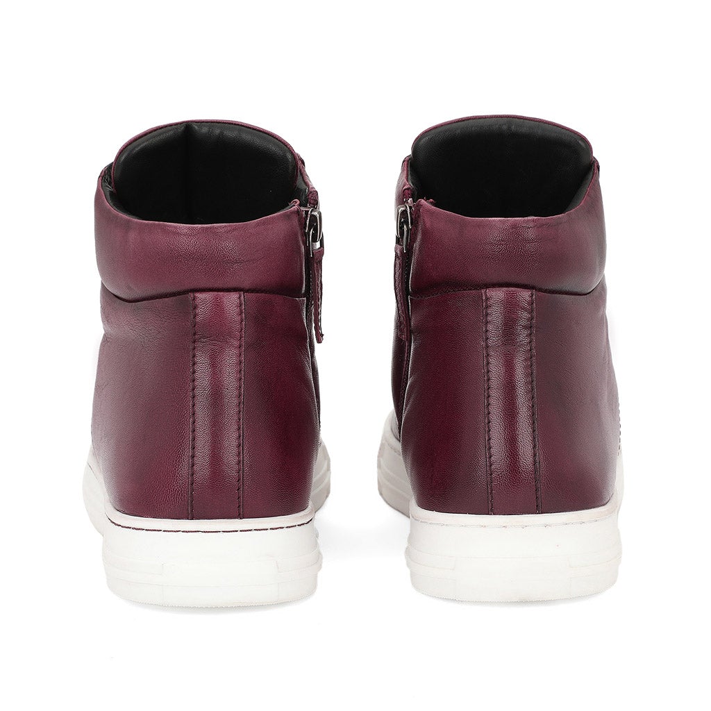 Saint Tesoro Burgundy Handcrafted Leather Sneakers