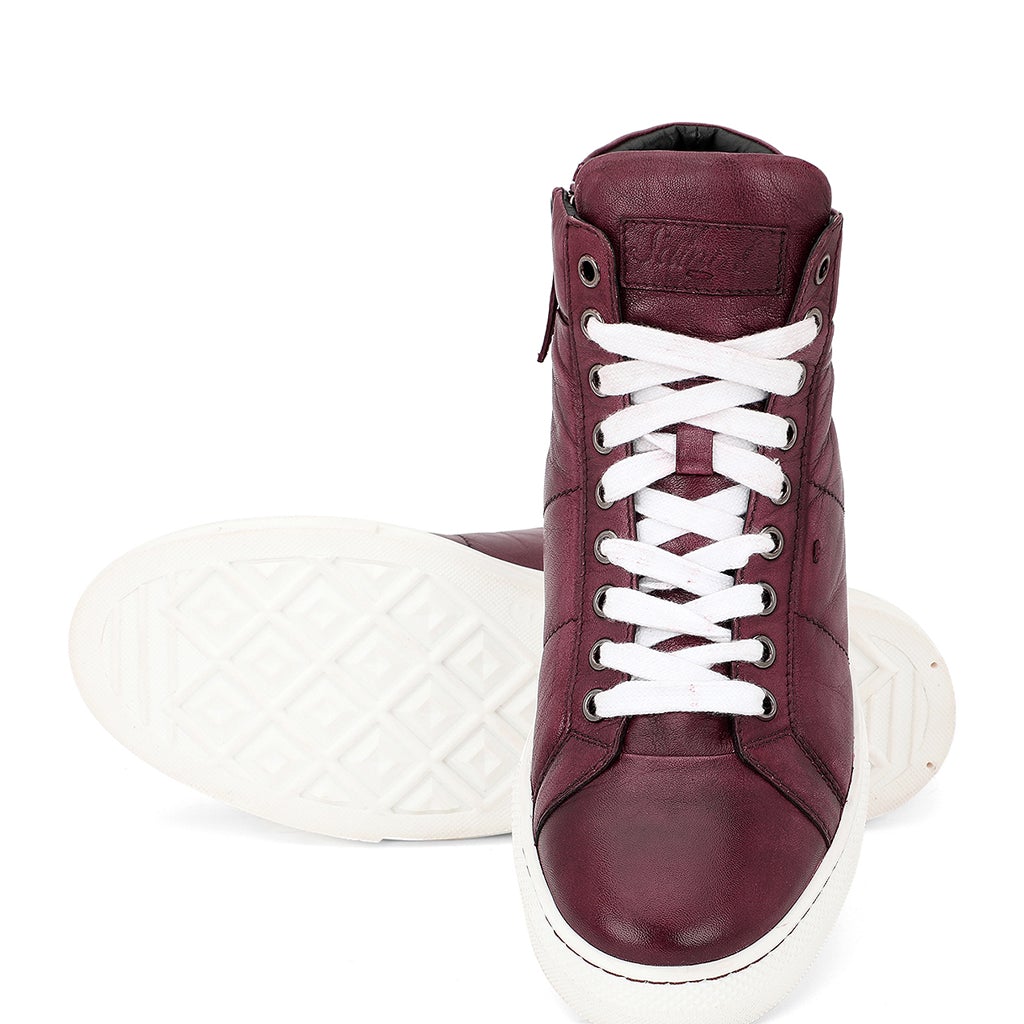 Saint Tesoro Burgundy Handcrafted Leather Sneakers