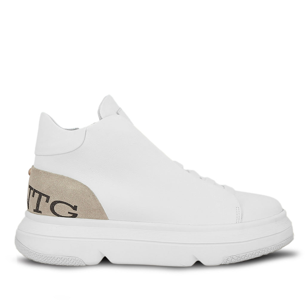 Saint Dafne White Leather Handcrafted Women Sneakers