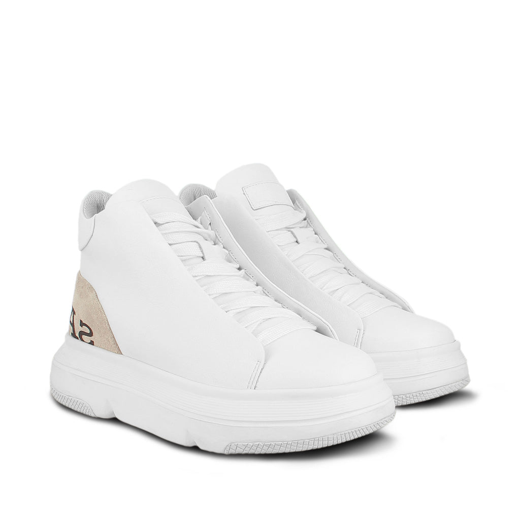 Saint Dafne White Leather Handcrafted Women Sneakers