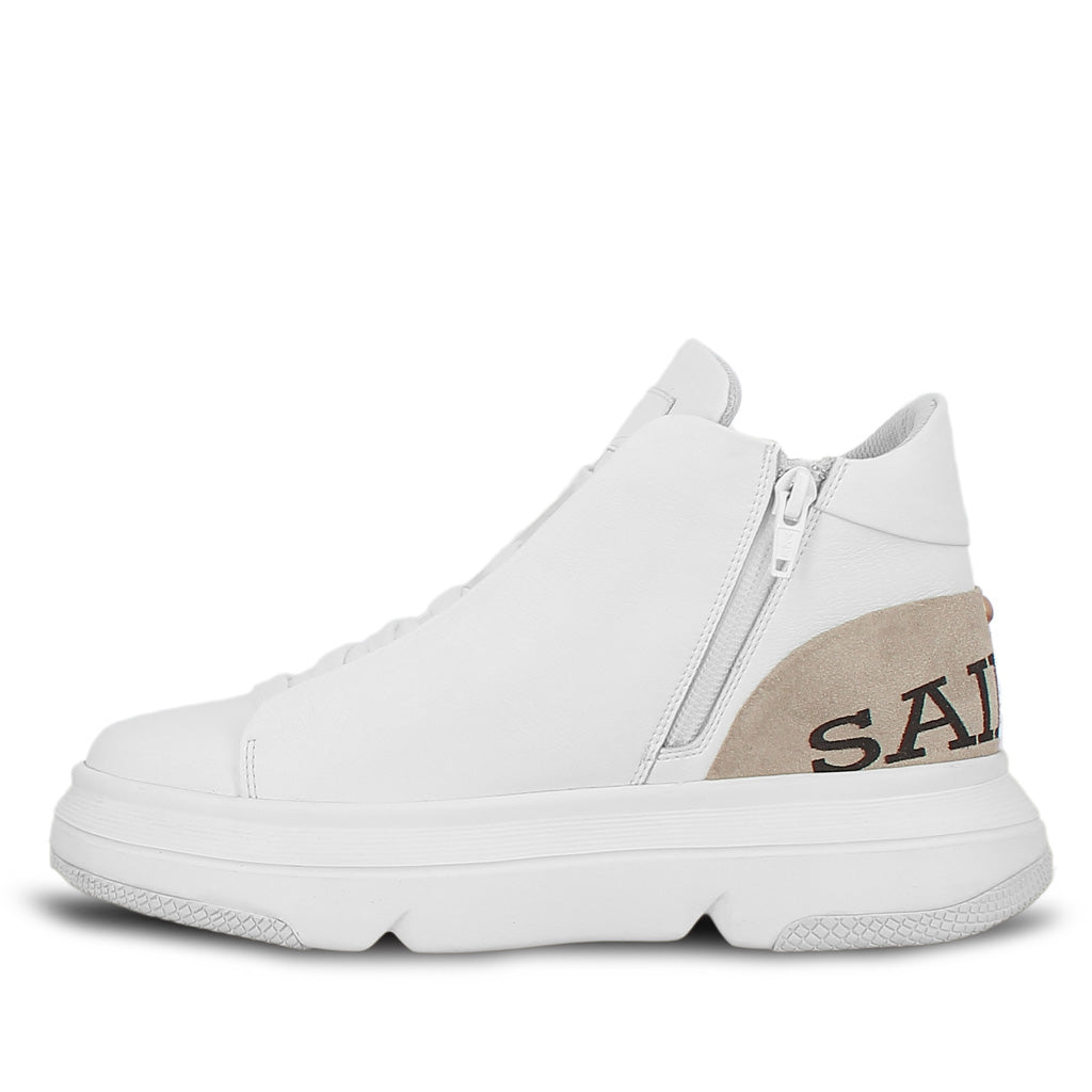 Saint Dafne White Leather Handcrafted Women Sneakers