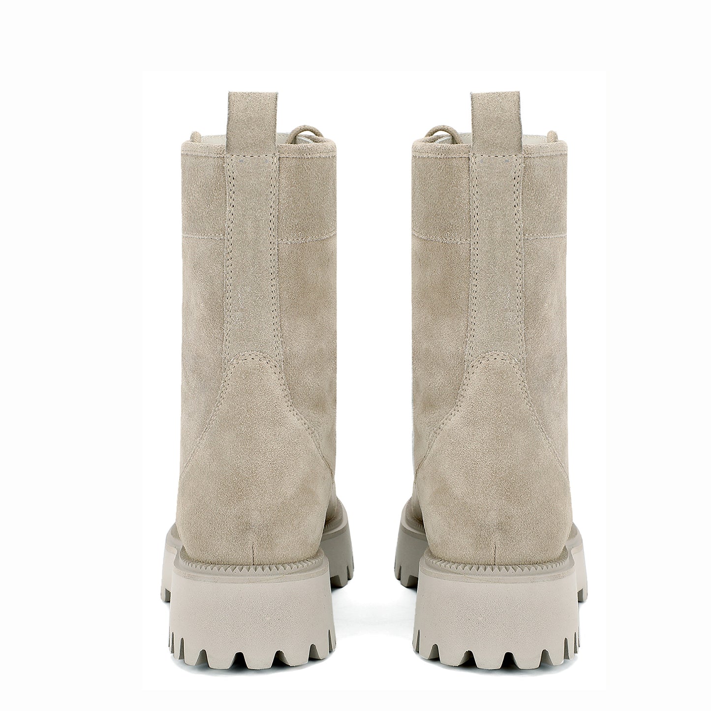 Saint Anastasia Ivory Leather Lace Up High Ankle Boots