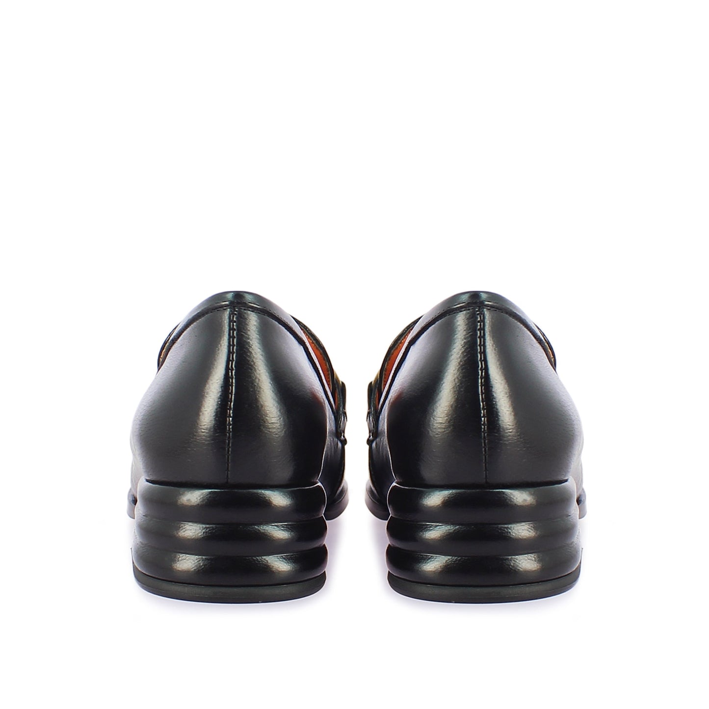 Saint Jenny Black Distressed Leather Handcrafted Moccasins