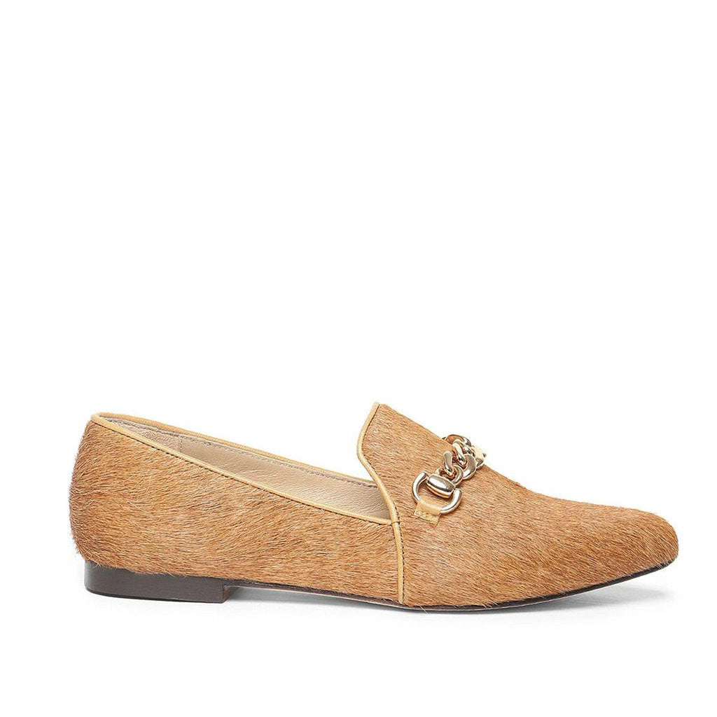 Saint Joan Tan Color Hair On Leather Shoes