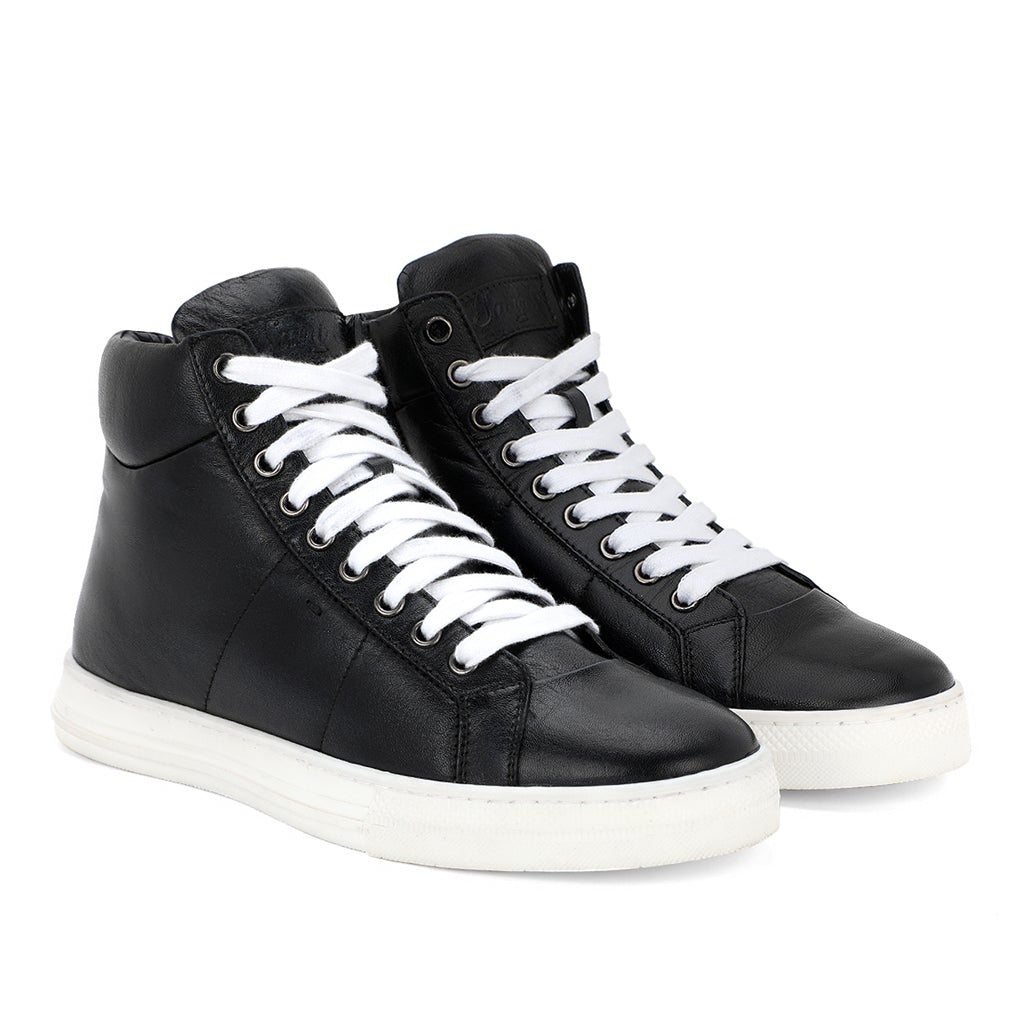 Saint Artemas Black Leather Handcrafted Sneakers