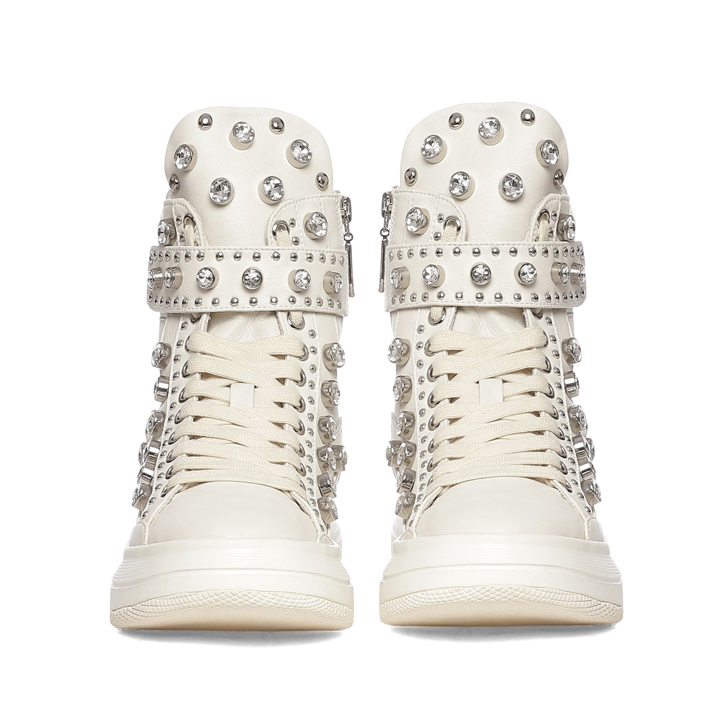 Saint Lavinia Embellished Ivory Leather Shoes