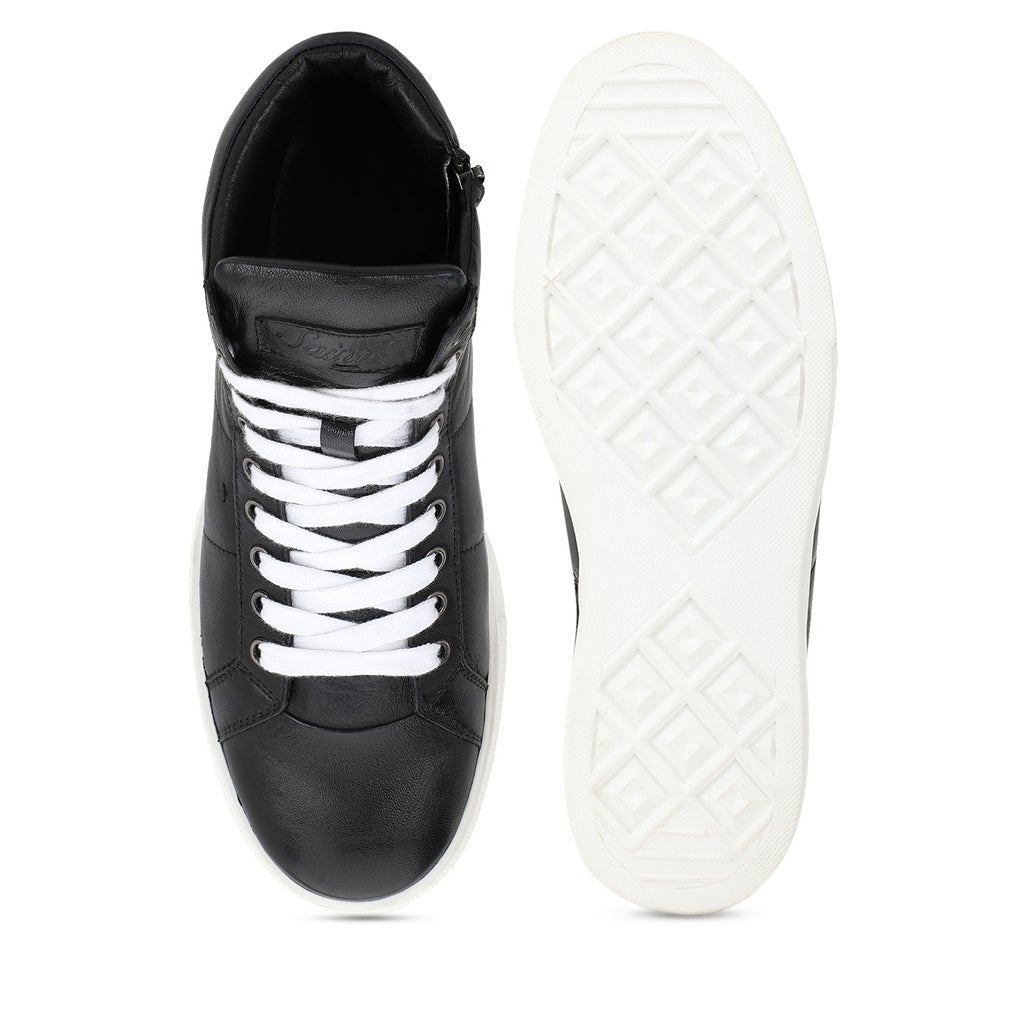 Saint Artemas Black Leather Handcrafted Sneakers