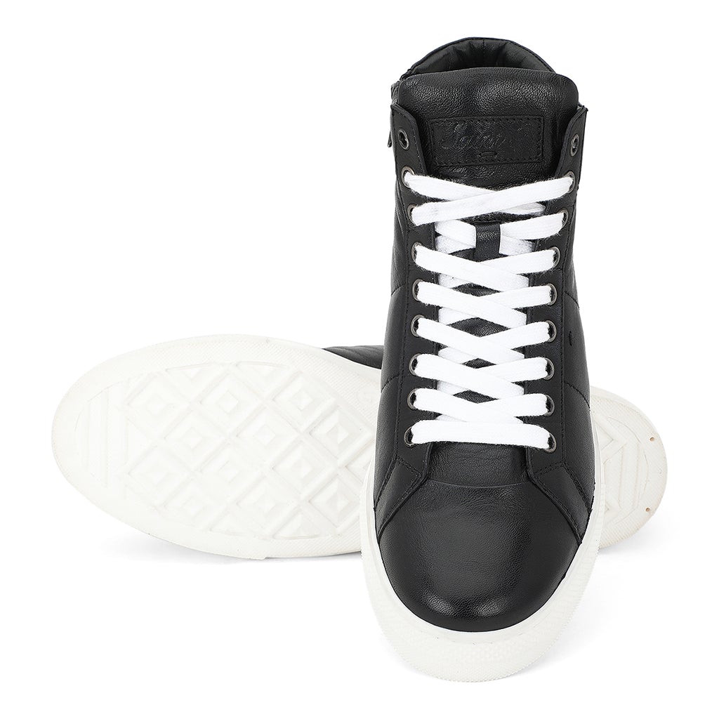 Saint Artemas Black Leather Handcrafted Sneakers