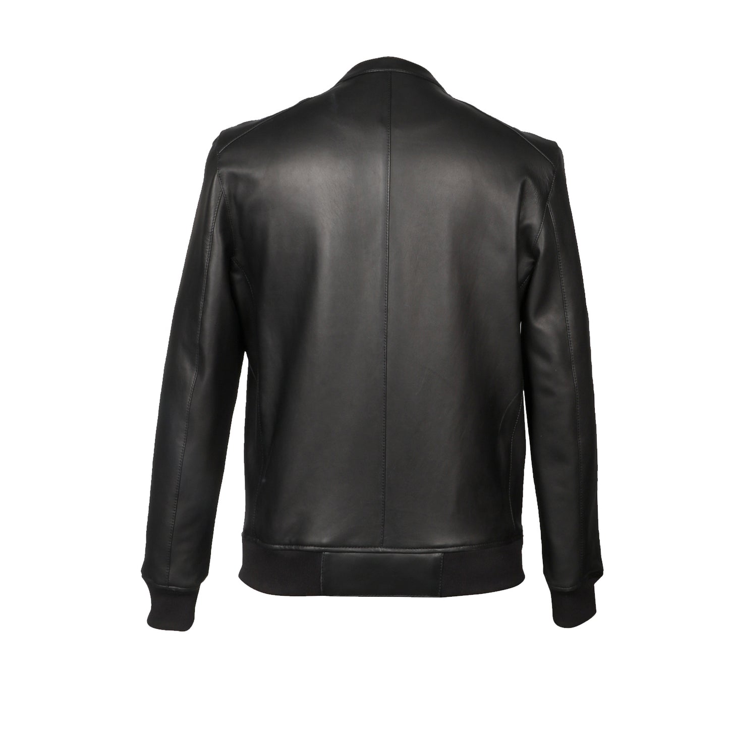 Saint Amorino Black Leather Men's Bomber Jackets