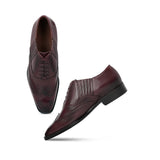 Saint Vincenzo Brown Leather Square Toe Lace Up Décor Slip On Shoes