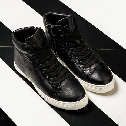 Saint Angelo Black Handcrafted Leather Sneakers