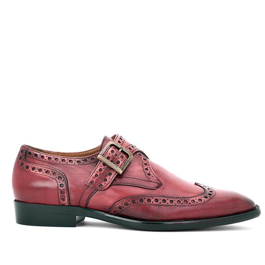 SaintG Red Leather Monk Brogue