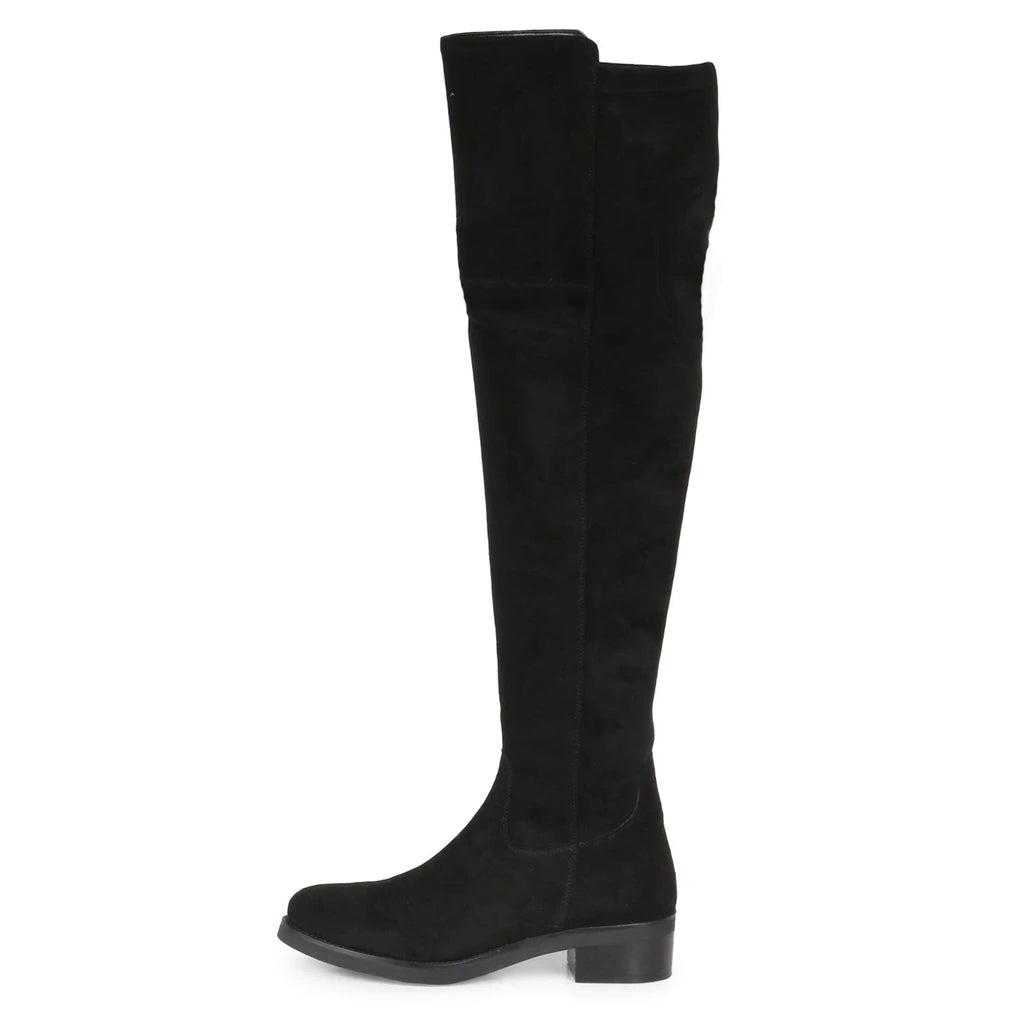 Saint Alicia Black Strech Suede above the knee boots - SaintG