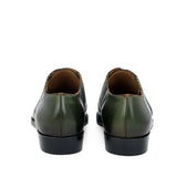Saint Vincenzo Olive Leather Square Toe Lace Up Décor Slip On Shoes