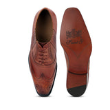 Saint Vincenzo Tan Leather Square Toe Lace Up Décor Slip On Shoes