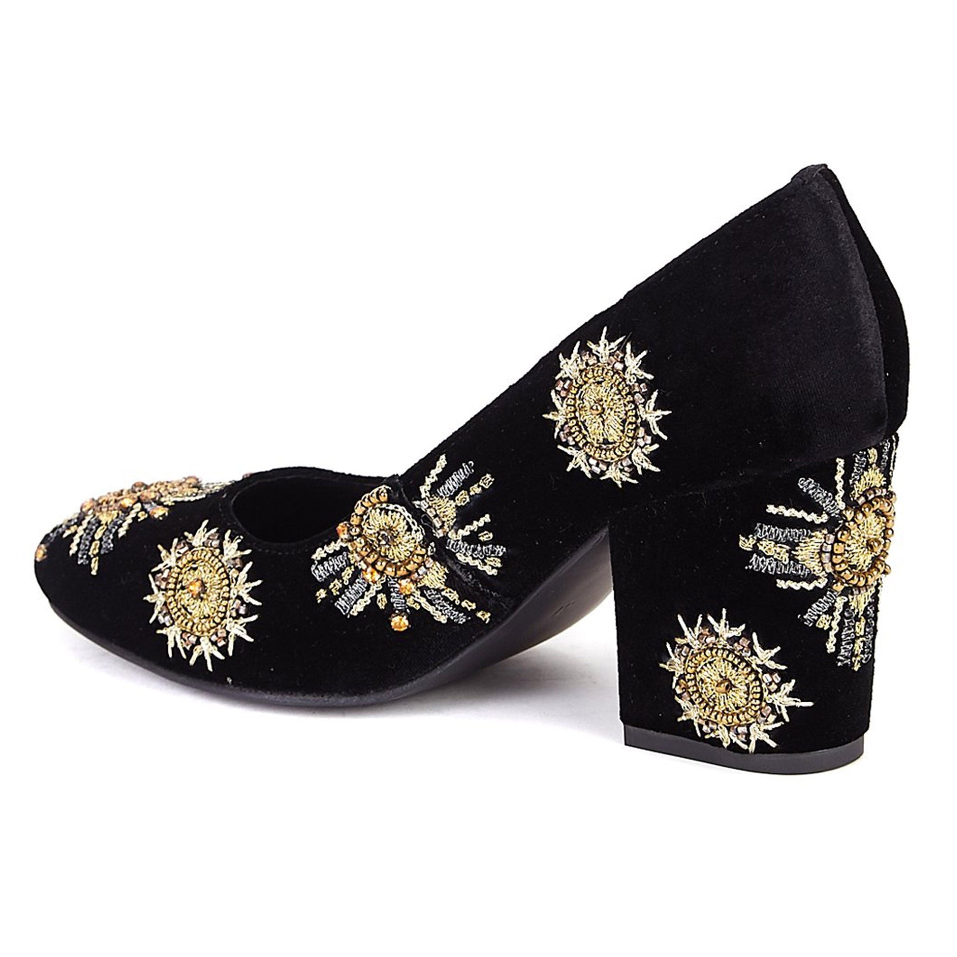 Saint Renee Hand Embroidered Leather Pump - SaintG