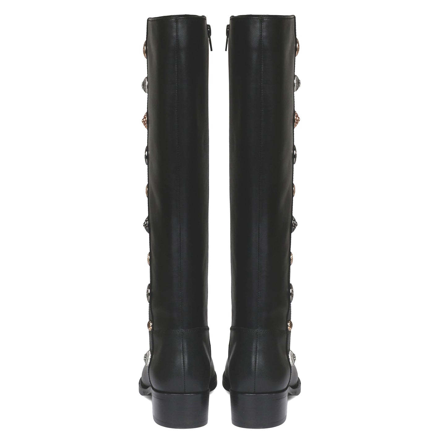 Saint Adriano Black Leather Knee High Boots - SaintG