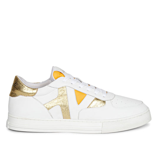 Saint Felix White & Yellow Leather Sneakers