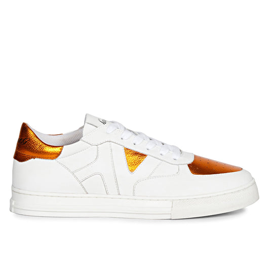 Saint Arlo White & Orange Leather Sneakers