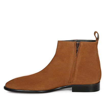 Saint Alfie Tan Suede Leather Handcrafted Chelsea Boots