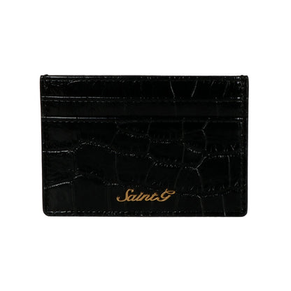 Saint Callisto Black Croco Leather Embossed With Set