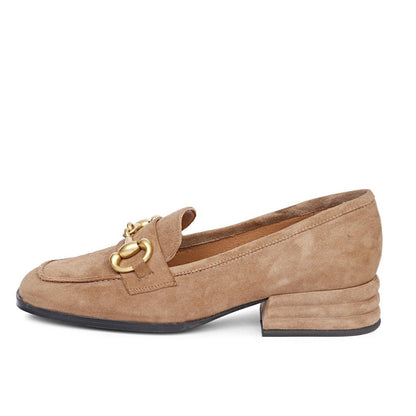 Saint Jenny Taupe Suede Leather Handcrafted Moccasins