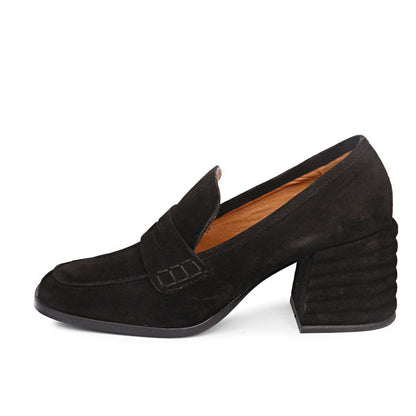 Saint Amelia Black Suede Leather Handcrafted Shoes