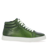 Saint Lamberto Green Leather Handcrafted Sneakers