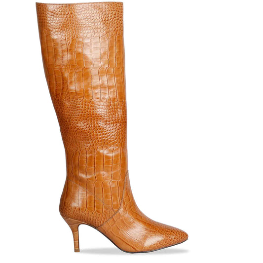 Saint Adella Cuoio Croco Embossed Vegan Leather Long Boots