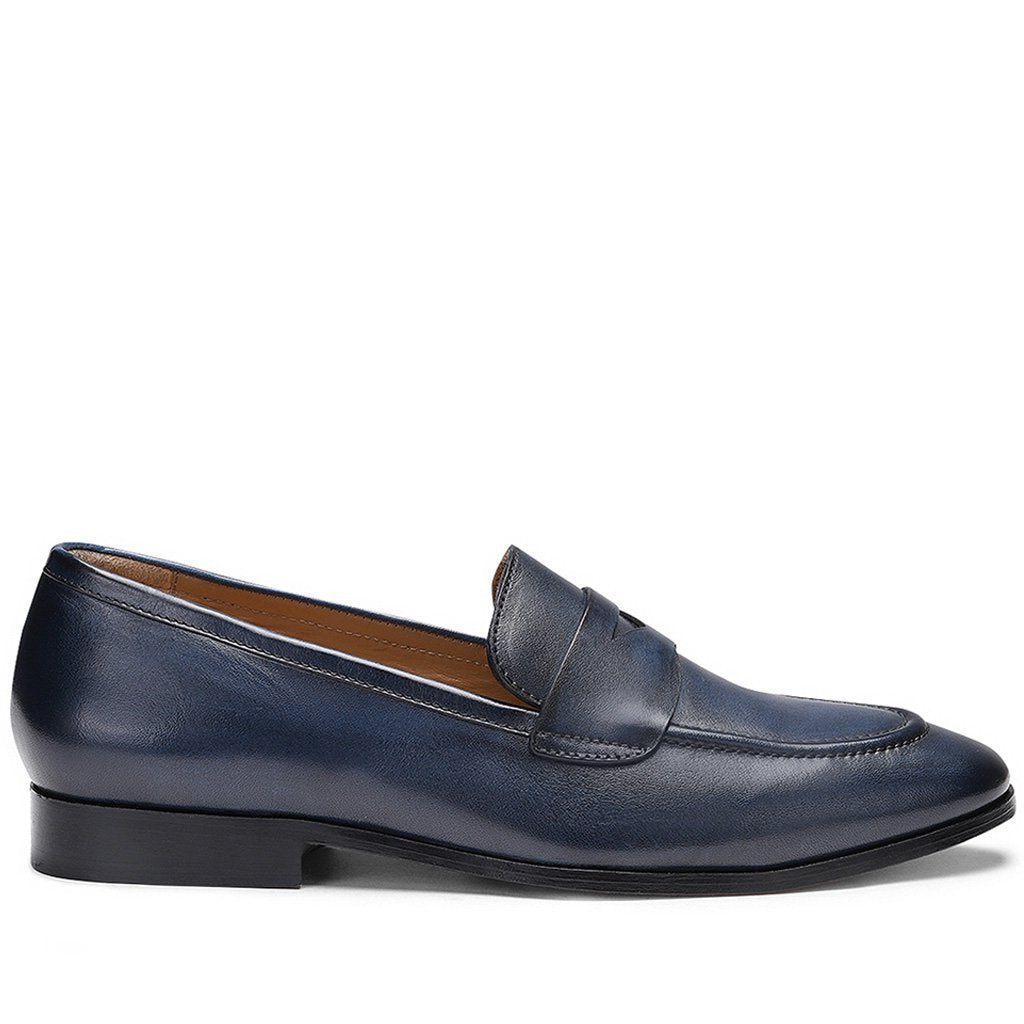 Saint Lukonin Navy Leather Loafers - SaintG