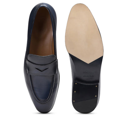 Saint Lukonin  Toned Navy Leather Loafers - SaintG