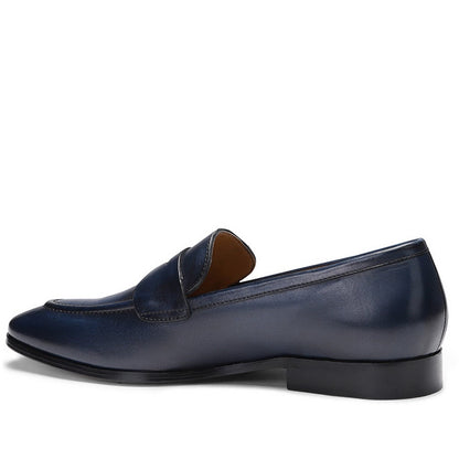 Saint Lukonin  Toned Navy Leather Loafers - SaintG